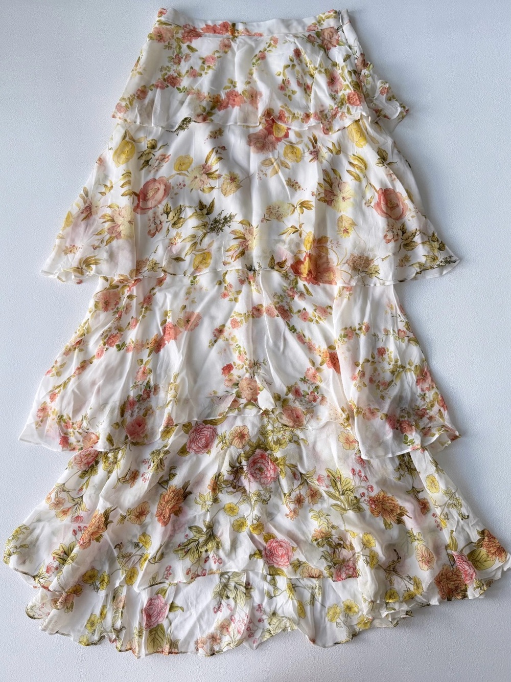 Vintage Zara Woman Romantic Floral Long
Tiered Skirt Cottagecore Fairy